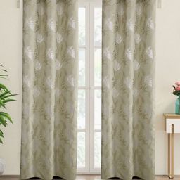 Home Centre Green & White Set of 2 Ethnic Motifs Door Curtain-87