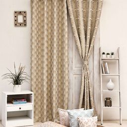 Ariana Green & Brown Set of 2 Door Curtain-6