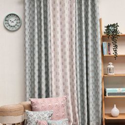 Ariana Blue & Brown Set of 3 Door Curtain-51