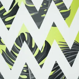 Cortina Green & White Set of 2 Digital Printed Window Curtains image 4