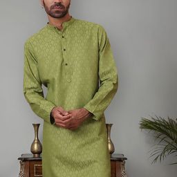 Jompers Men Flared Sleeves Thread Work Kurta-picture-0
