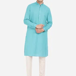 Modi Kurta Men Blue Thread Work Kurtas-picture-41