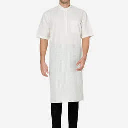 Modi Kurta Checked Mandarin Collar Kurtas-picture-41