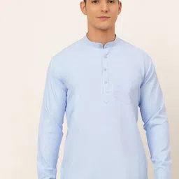 Jompers Men Blue Solid Kurta-image-32
