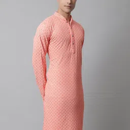Jompers Men Geometric Thread Work Pure Cotton Kurta-picture-41