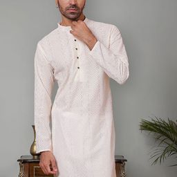 Jompers Men Geometric Thread Work Pathani Kurta-picture-35