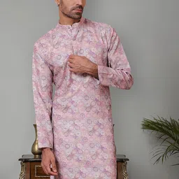Jompers Men Geometric Flared Sleeves Patchwork Kurta-picture-51