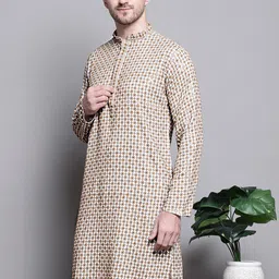 Jompers Geometric Embroidered Thread Work Sequinned Pure Cotton Kurta-picture-37