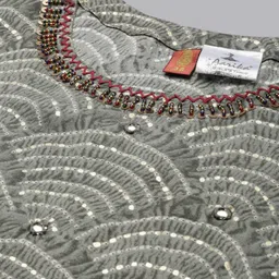Aarika Abstract Printed Mirror Work Pure Cotton Straight Kurta image 2
