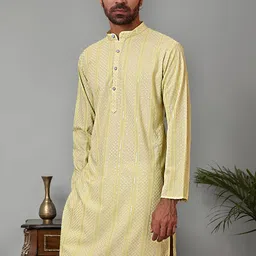 Jompers Men Geometric Thread Work Kurta image 4