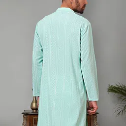 Jompers Men Geometric Thread Work Anarkali Kurta image 4