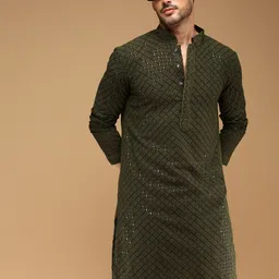 Sangria Ethnic Motifs Embroidered Chikankari Pure Cotton Straight Kurta-picture-45