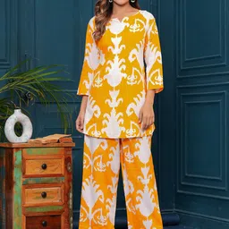 GLIDER GIRL Women Ethnic Motifs Printed Regular Pure Cotton Kurta with Palazzos-image-29