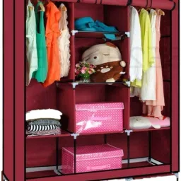 6 layer Portable Almirah Foldable Racks for Clothes Cupboard Cloth Organizer Carbon Steel Collapsible Wardrobe-22