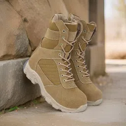 SWAT Tactical Airforce/ Military/Army Boots for Men with Side Zip Suede Leather Boots For Men-image-20