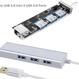 RuhZa USB 3.0 to RJ45 Ethernet LAN Adapter with 3 Port USB Hub Wired Ethernet Lan Adapter compatible with Windows image 3