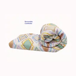 Supreme Home Collective White & Yellow Abstract Cotton AC Room 300GSM Double Bed Comforter-image-48
