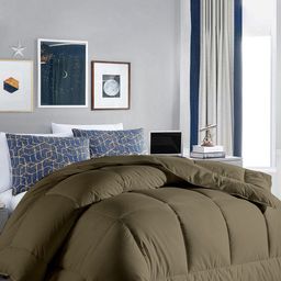 RAZZAI Beige Microfiber Mild Winter 300 GSM Double Bed Comforter-image-74
