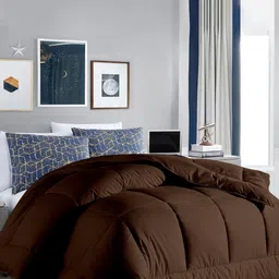 RAZZAI Brown Microfiber Mild Winter 300 GSM Double Bed Comforter-image-4