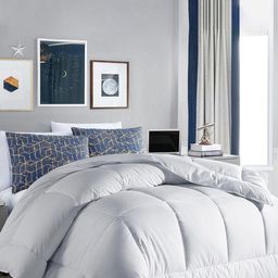 RAZZAI White Microfiber Mild Winter 300 GSM Double Bed Comforter-image-19
