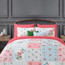 BREVARD Pink Floral 150 GSM Double Bed Comforter-image-47