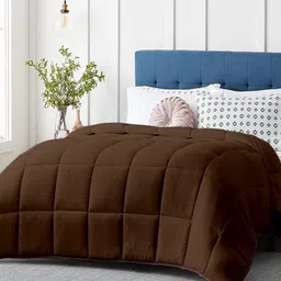 RAZZAI Brown Microfiber Mild Winter 210 GSM Single Bed Comforter-image-5