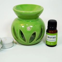 Aroma Gift Set Oil Burner Aroma Diffuser (Free 2 Tea Light Candles & 10 ml Fresh Lime Aroma Oil) Diffuser-10