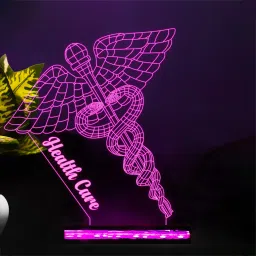 starlaser 3D Caduceus Illusion Night Light Doctor Symbol Acrylic lamp with 16 Color Changing Light & Remote Control Table Lamp image 3
