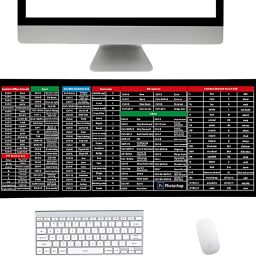 Tnglov 3mm Thick Non-Striched English Shortcut Keys Mouse Pad Mat Mousepad 10-AX Non Slip Base Mousepad-43
