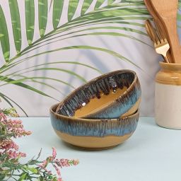 Ceramic Serving Bowl (1000ml) Sunehari Mustard Hand-Glazed-image-20