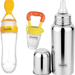 Baby Steel Feeding Bottle Baby Milk Bottle with Advanced Anti Colic - 240 ml-image-23