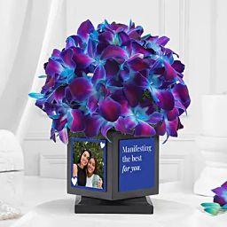 Blue Orchid Desk Gift for Birthday-image-5