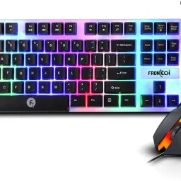 Frontech KB-0040P Wired Gaming Keyboard and Mouse Combo | 1200 DPI Optical Mouse Wired USB Standard Gaming Keyboard Compatible with Desktop, Laptop, Mac image 2