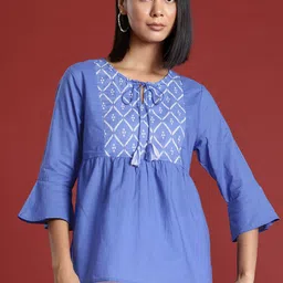 all about you Pure Cotton Printed  A-line Kurti-image-49