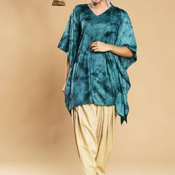 LetsDressUp Abstract Printed V-Neck Flared Sleeves Kaftan Kurti-2