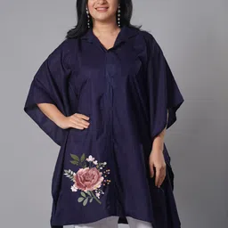 LetsDressUp Printed Shirt Collar Kaftan Kurti-31