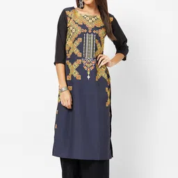 Jevi Prints Women Geometric Printed Crepe Kurta-image-98