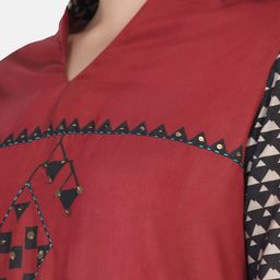 FFU Geometric Printed Thread Work Sequined Straight Kurta With Trouser image 2