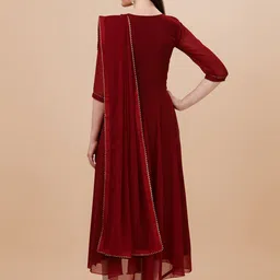 PMD Fashion Gotta Patti Georgette Anarkali Kurta With Dupatta image 4