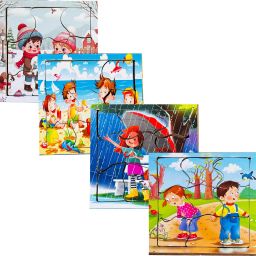 Setof4 Indian Seasons Multicolor Jigsaw Puzzle Summer, Winter, Monsoon & Spring-image-55