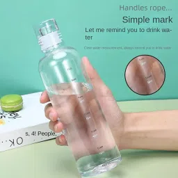 jigshtial Borosilicate Glass Bottles with Hourly Time Marker,Leak Proof,Reusable,BPA Free 500 ml Bottle image 5
