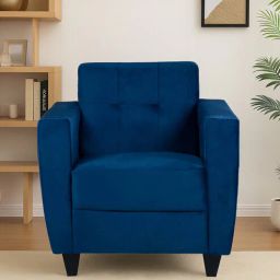 mintwud from pepperfry Enoki Fabric 1 Seater Sofa In Blue Colour-picture-18