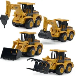 4 pcs ABS Plastic Construction Vehicle Automobile Car Toy Set, Friction Powered-5
