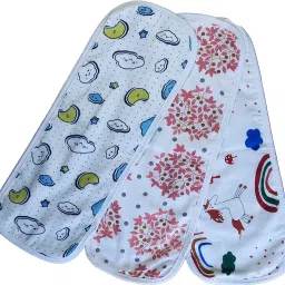 Organic Muslin Burp Cloth/Bibs/Napkins/Burpies (18 x 6 inch)(Pack of 3)-picture-9