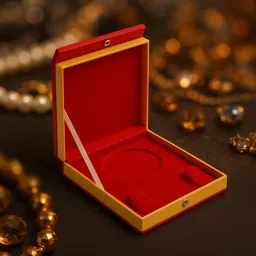 Luxury Red & Gold Jewelry Box – Slim Design Ideal for Gifting & Retail, Premium Display Box Only Vanity Box-image-9