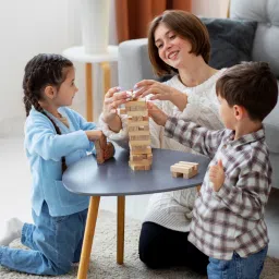 ankit toys & games Stacking Tower Toy Party Game Wooden Tumbling Tower | Building Balancing Game image 3
