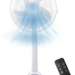 Built-in LED Long-Lasting Battery Rechargeable Pedestal Fan - 15 Years Warranty 5 Blade Pedestal Fan-image-92