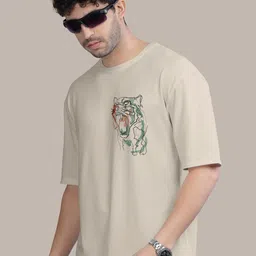 BULLMER Men Pack Of 2 Round Neck Printed Oversized T-shirts image 3