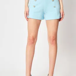 Zastraa Women Slim Fit High-Rise Shorts-image-21