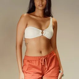 FREAKINS Women Rust Orange Low-Rise Cotton Shorts-image-78